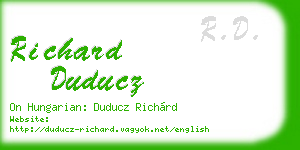 richard duducz business card